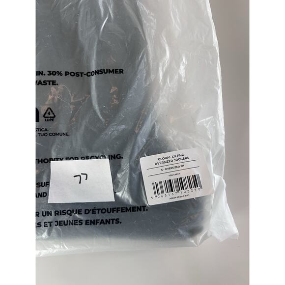 GYMSHARK Lifting Club Oversized Jogger Pants Men's Small Fog Green NWT - Picture 9 of 9